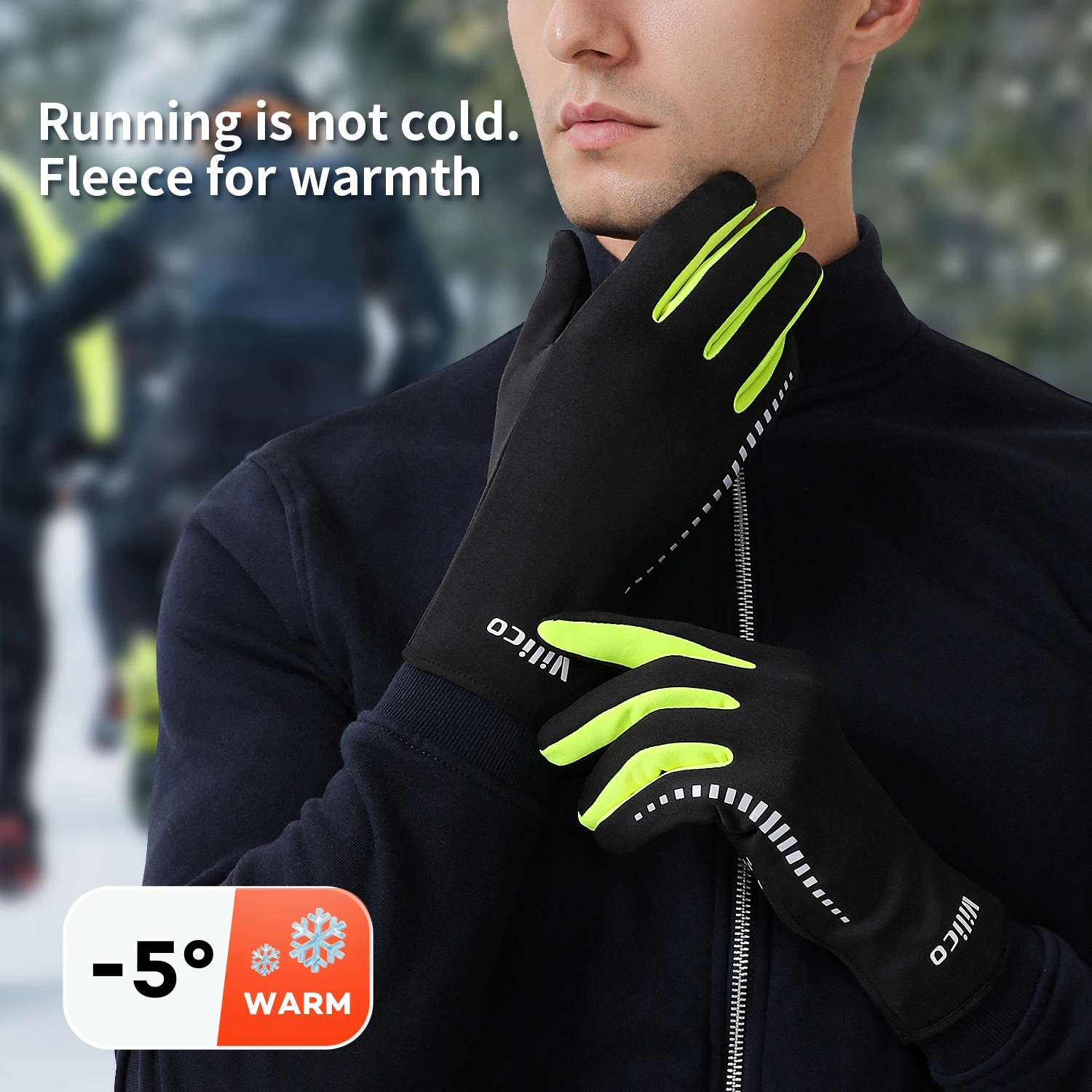 Winter Warme Fahrradhandschuhe Outdoor-Sport Touchscreen-Handschuhe Rutschfeste Handschuhe zum Laufen Radfahren Autofahren Skifahren Wandern Warme Vollfinger-Handschuhe