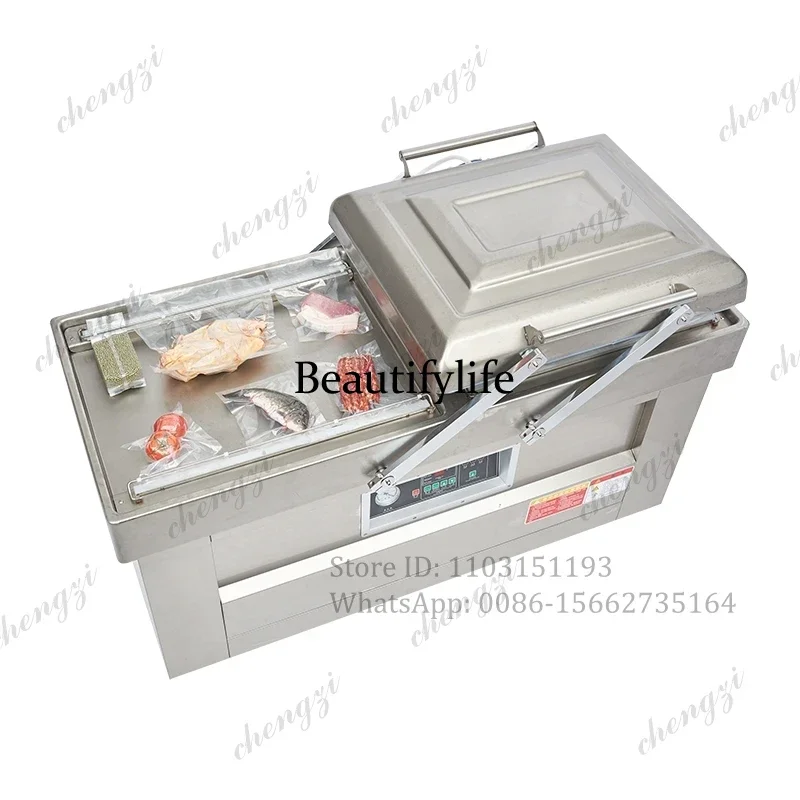 400 Model Double Chamber Vacuum Packing Machine Industrial Food Vacuum Sealer New Industrial Packaging Seafood