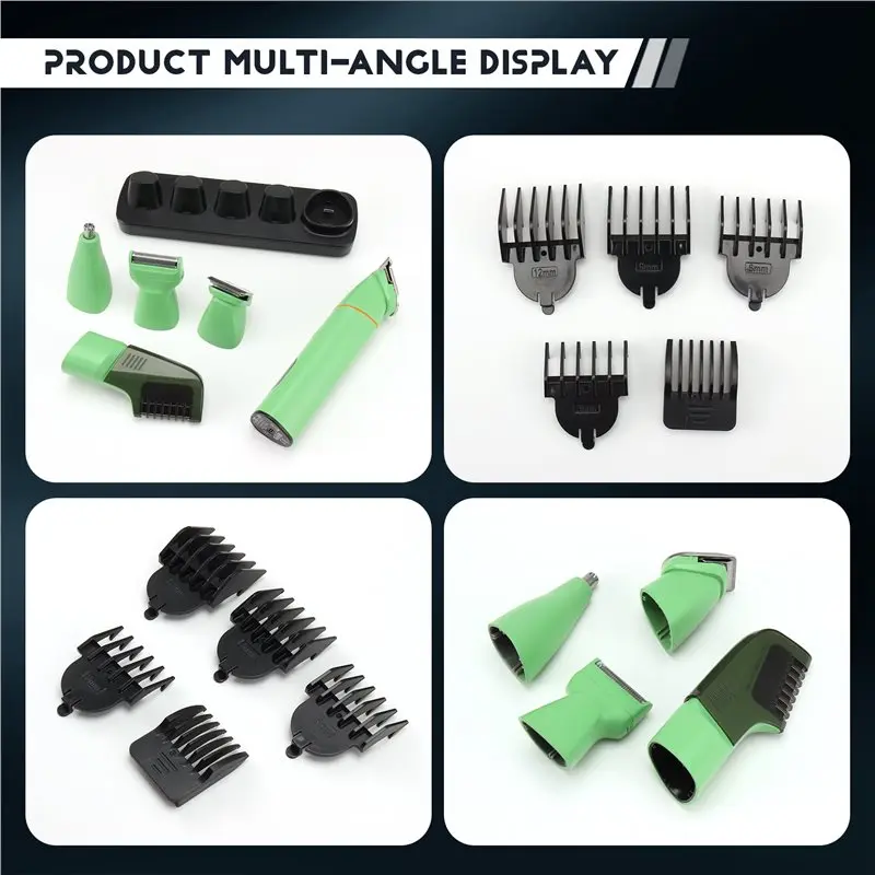 A02V-For Men' S 5-In-1 Hair Clipper Set Full Body Washable Beard Trimmer Electric Shaver Nose Hair Remover For Men