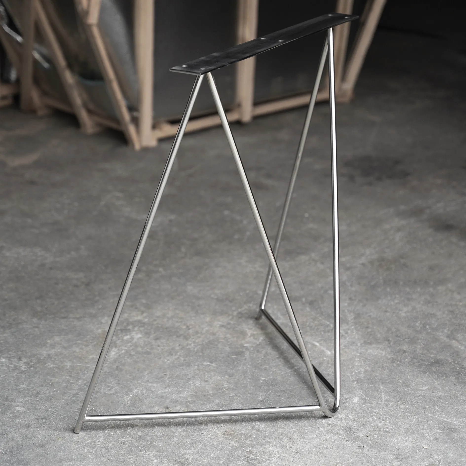 Stainless steel glossy desk stand, desk leg support, office computer desk legs, workbench legs