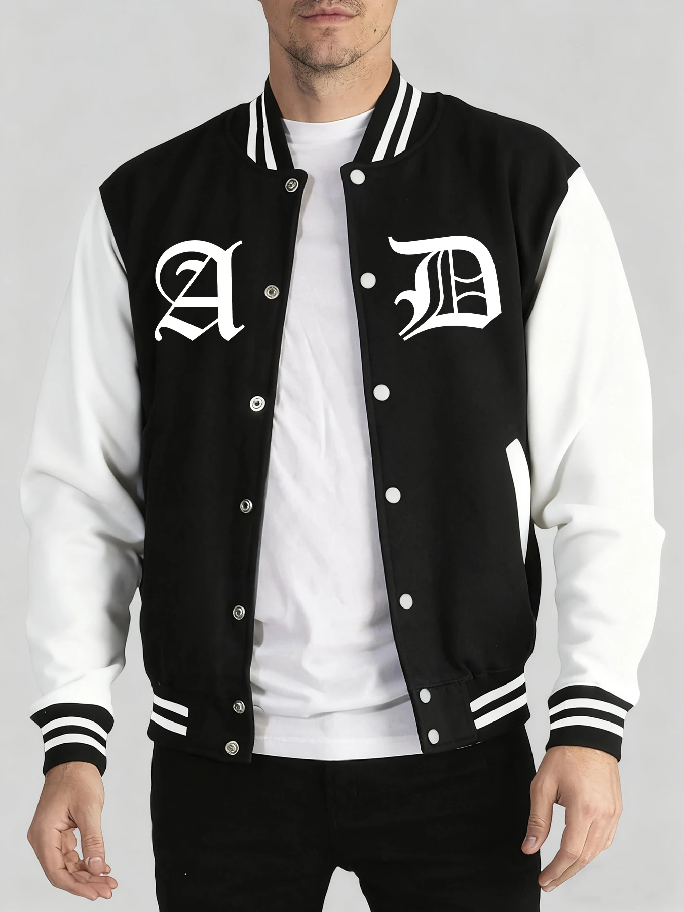 

Креативная осенняя одежда с буквенным принтом A и D, мужская теплая спортивная бейсбольная майка, свободные куртки в стиле хип-хоп, модная уличная одежда