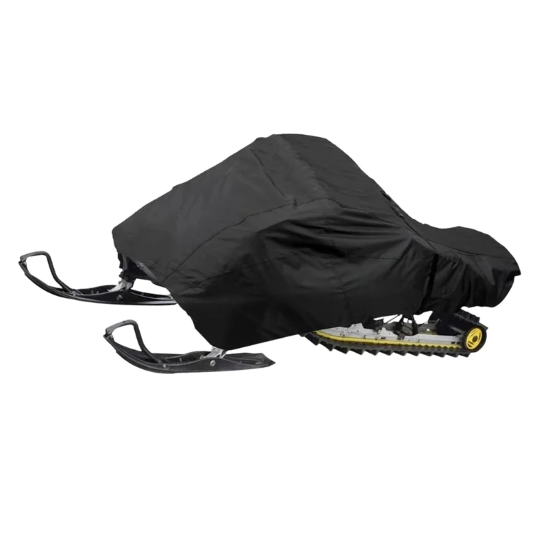 Body-Contoured Snowmobile Storage Cover with Integrated Fastening, Fabric Construction, and Fold-Down Design Between Uses X37F