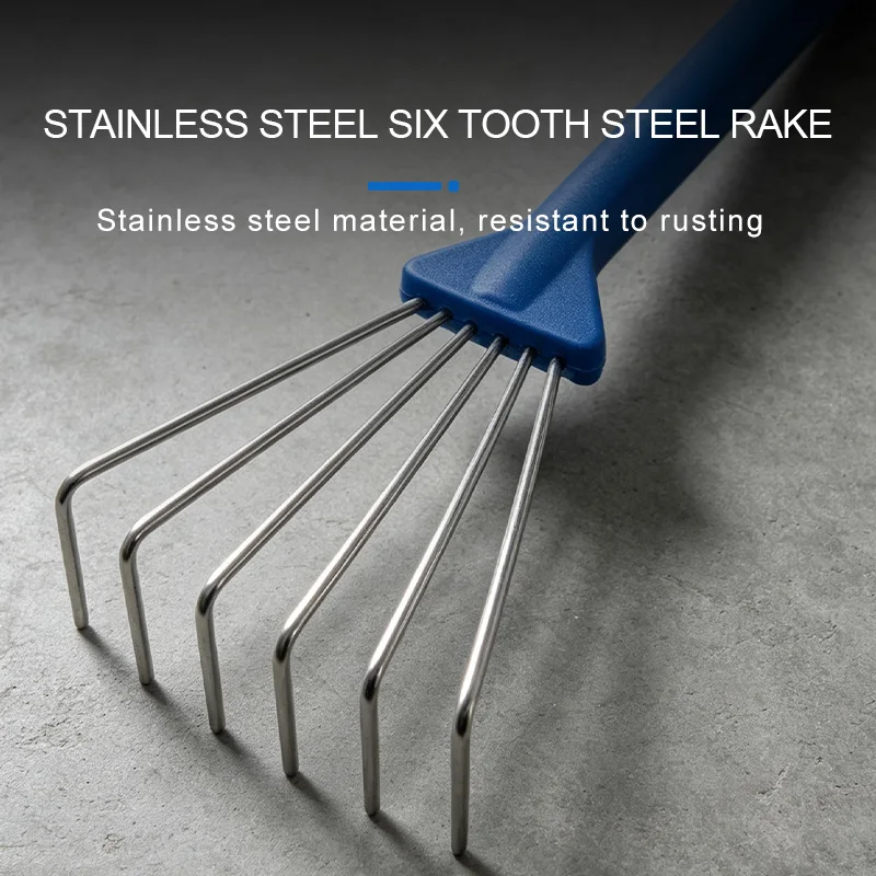 Tile Mortar Leveling Rake, Ergonomic Mortar Rake with Six Teeth, Notched Trowel for Floor Laying