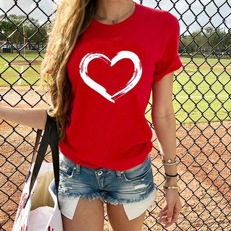 New Finger Heart T Shirt Women Tops Korean Ulzzang Graphic Tees Women Fashion Women's T Shirts 90s Girls Black Shirt