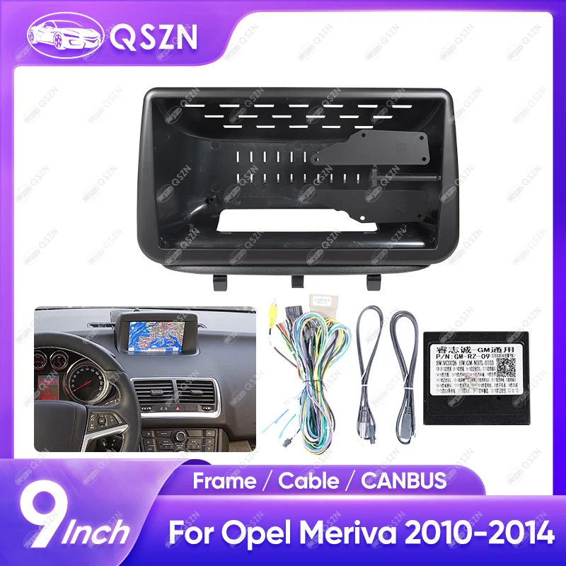 FOR 2010-2014 OPEL MERIVA 9 INCH Car Radio Frame Stereo Audio Screen Multimedia Video Player Navigation Cables Harness Canbus