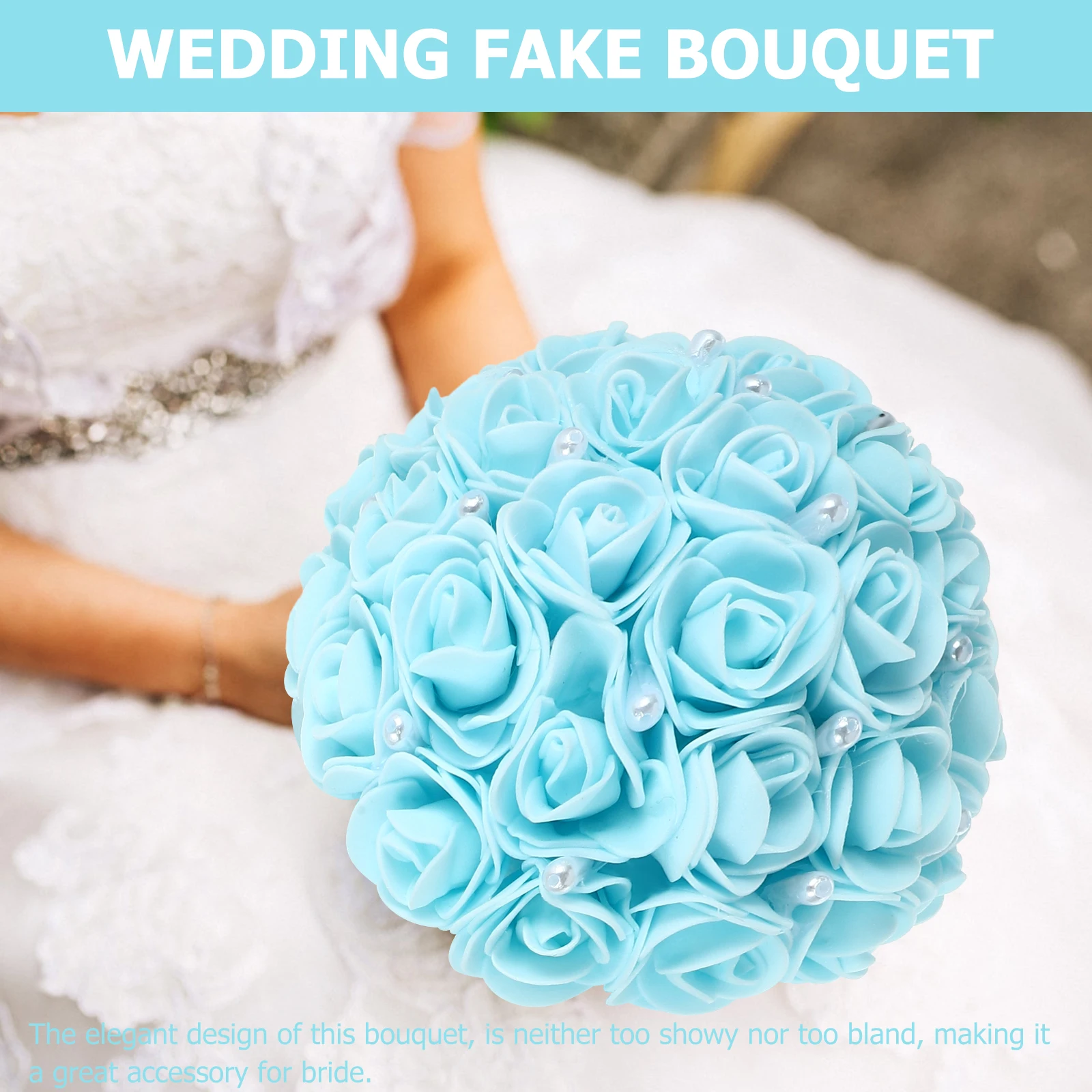 

Artificial Wedding Bridal Bouquet Plastic Foam Crystal Decorative Rose Bride H held Flower Photo Prop Valentines Day Gift