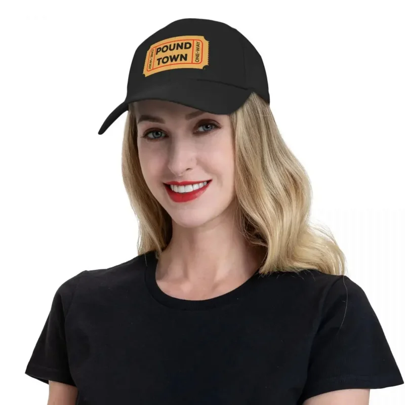 One Way Ticket to Pound Town Baseball Cap black summer hat Rave New In Hat Women's Men's image 5