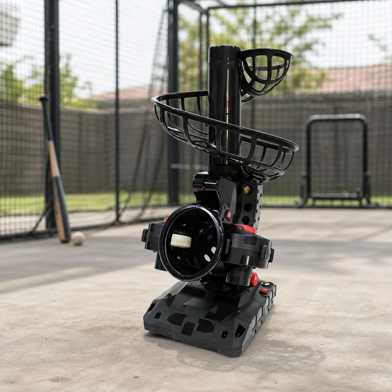 Baseball Hitting Trainer Machine with Adjustable Rotation for Backyard Solo Drills and Field Use