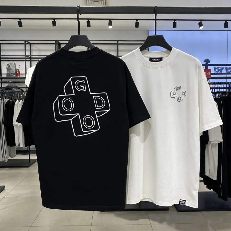 

Футболки унисекс GOODBRAND Street Cleanfit Summer с 3D-логотипом в виде креста, круглым вырезом и коротким рукавом, повседневные топы для мужчин и женщин