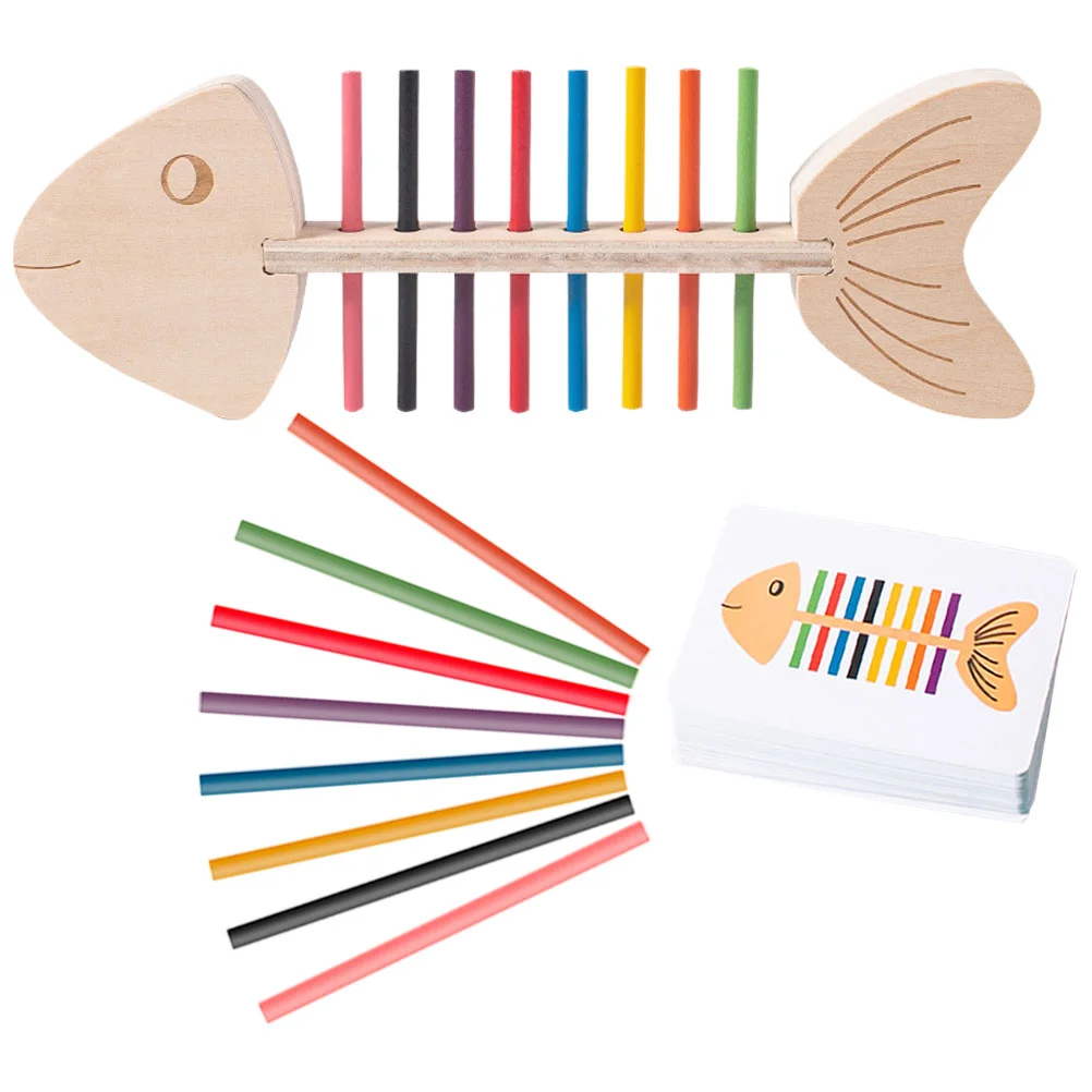 

Color Classification Pairing Sensory Toy Kids Games Sorting Fish Bone Fine Motor Skills Toys Card