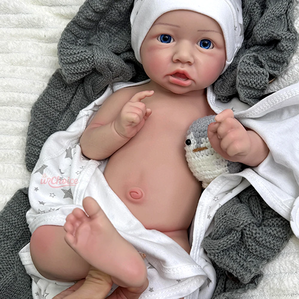 

17" Realistic Handmade Silicone Reborn Baby Cherubic Art Doll Cute Sleeping Newborn Soft Toddler Doll Toy Perfect Companion Gift