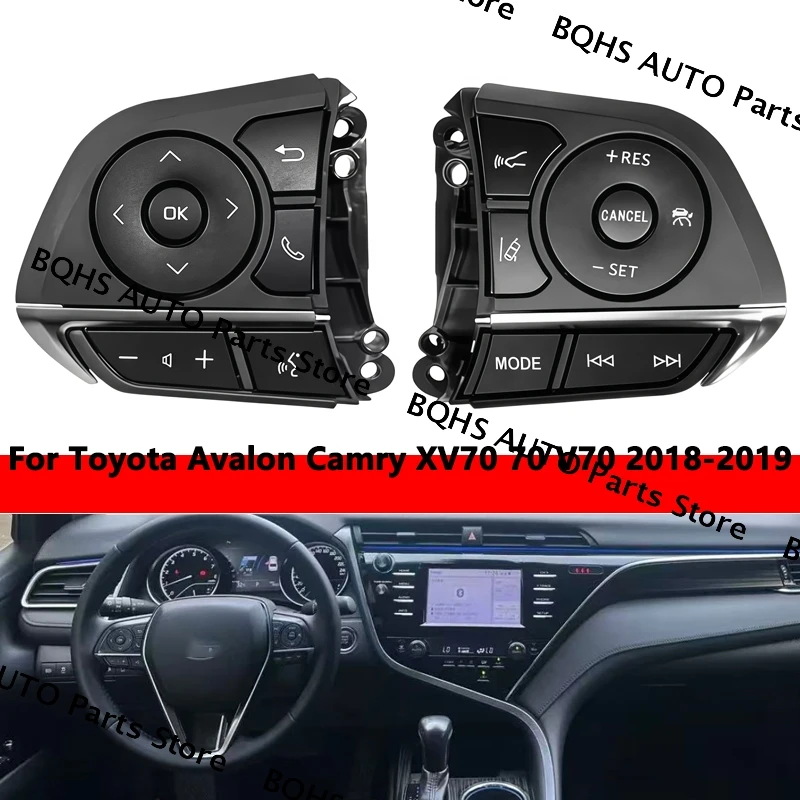 

Для Toyota Avalon Camry XV70 70 V70 2018 2019, кнопки круиз-контроля на руле, переключатель, кнопка Bluetooth на руле