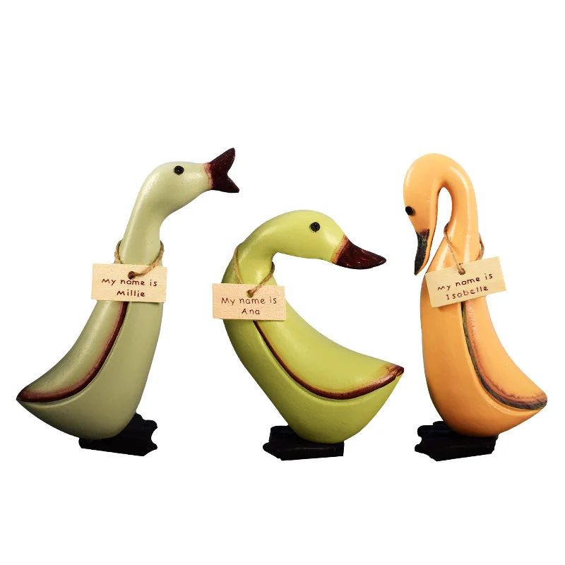 3 pieces a set of Nordic log carved animal ducklings decoration. Handmade wood crafts.  decoration creative cute styling gifts