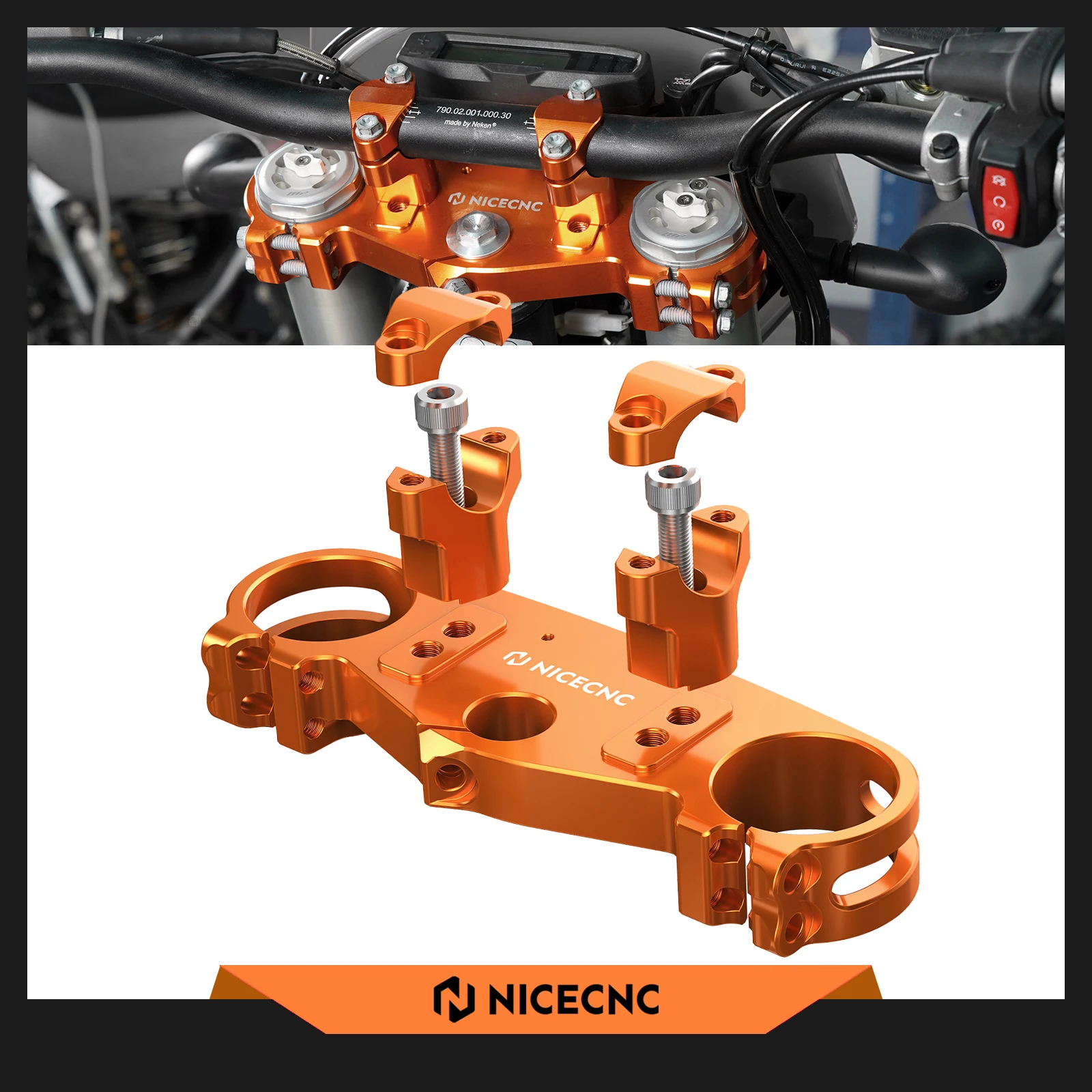 

Для 2024 KTM XCW EXC 300 XW-F XCF-W EXCF 500 450 400 350 250 200 150 125 SX XC F 2023 Комплект упоров на руль с тройным зажимом для дерева