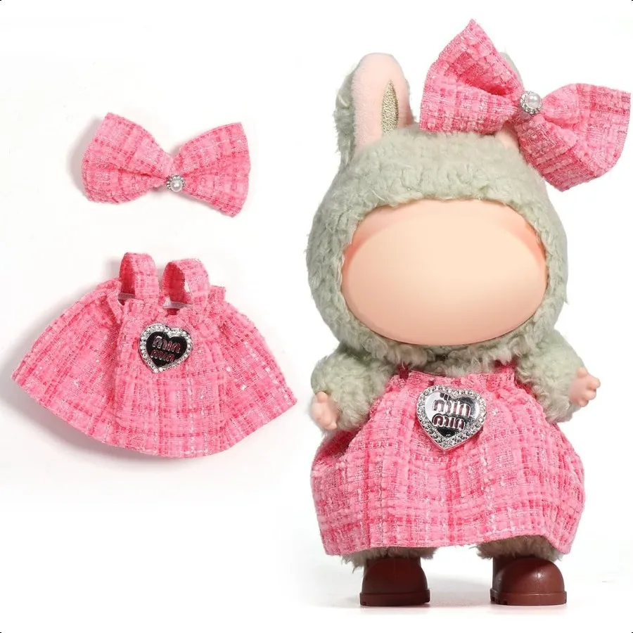 AICase for Labubu Clothes Designer for Labubu OutfitsClothes Set for 17cm Lububu Doll 2 Piece Set Premium Luxury Chic Dr Clothi