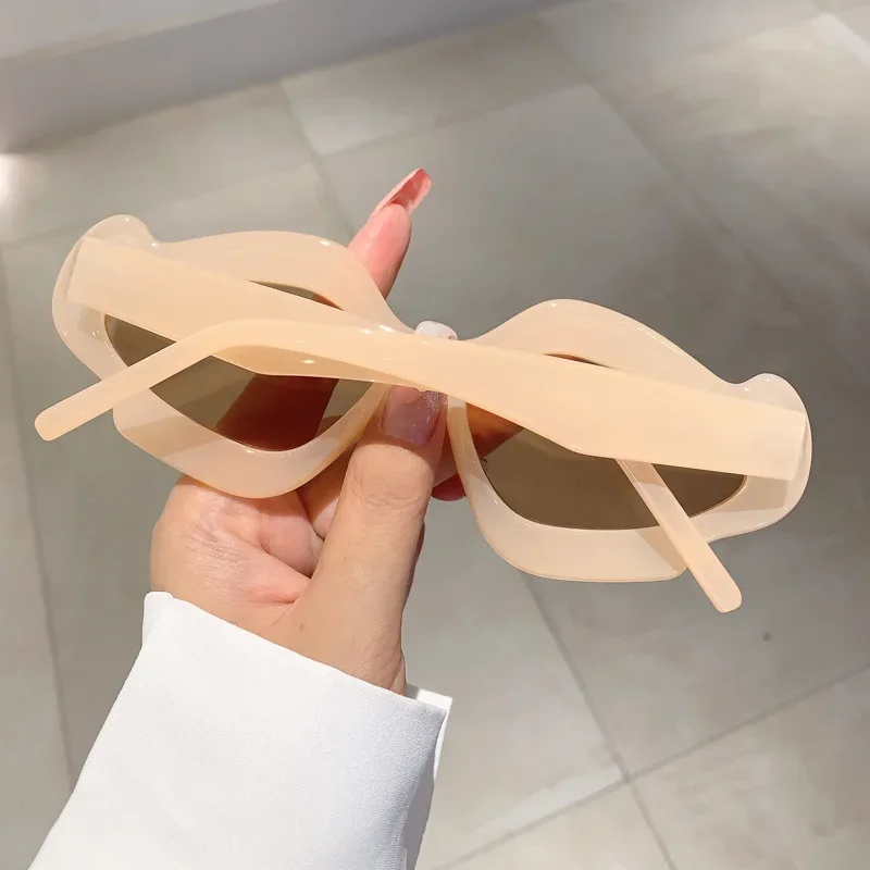 Vintage Brand Designer Irregular Wave Sunglasses Women Sun Glasses For Men Popular Punk Fashion Luxury Funny Cute Shades UV400