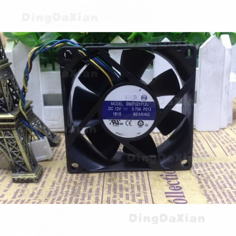 D 1PCS For AVC DS07025T12U | 7025 12V 0.70A 70×70×25mm 7CM PWM 4-Pin CPU Cooler Axial Fan