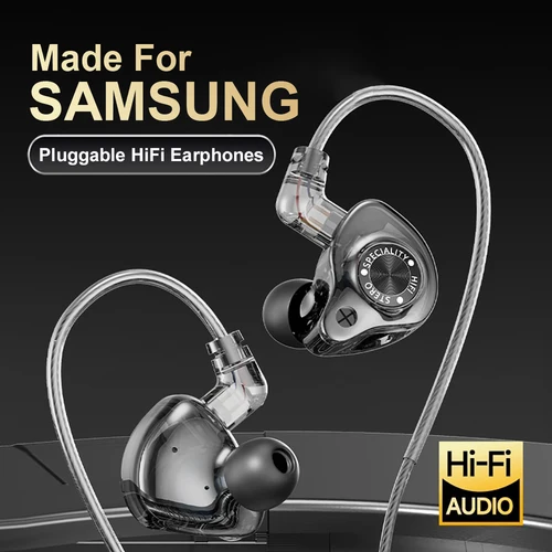 Auriculares con cable tipo C para Samsung Galaxy S25 S24 S23 S22 21 Ultra Plus, intrauditivos de 3,5 MM, estéreo de graves HiFi para videojuegos
