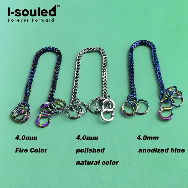 4.0mm polished front and back chain mobile phone with a chain length of 14cm, simple and fashionable