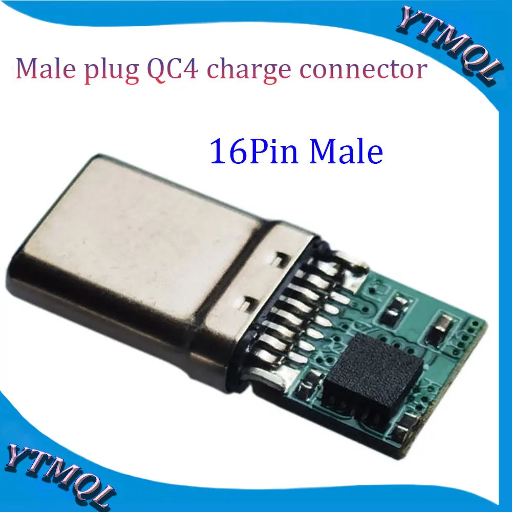 20Pcs 5A PD/QC Type-C male plug QC4 charge connector Decoy Board Fast Charge 5V 9V 12V 15V 20V module PD 2 3.0 DC trigger cable