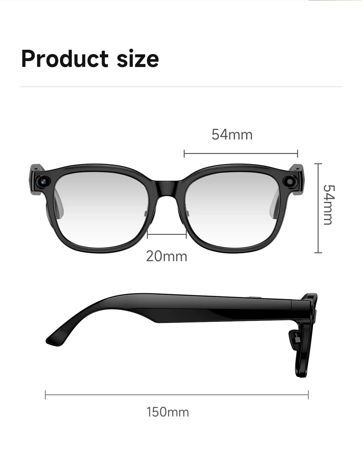 AI Smart Glasses with Camera 1080P HD Video Recording Open Ear Audio Real Time Translation AI Assistant Bluetooth Wearable Glass