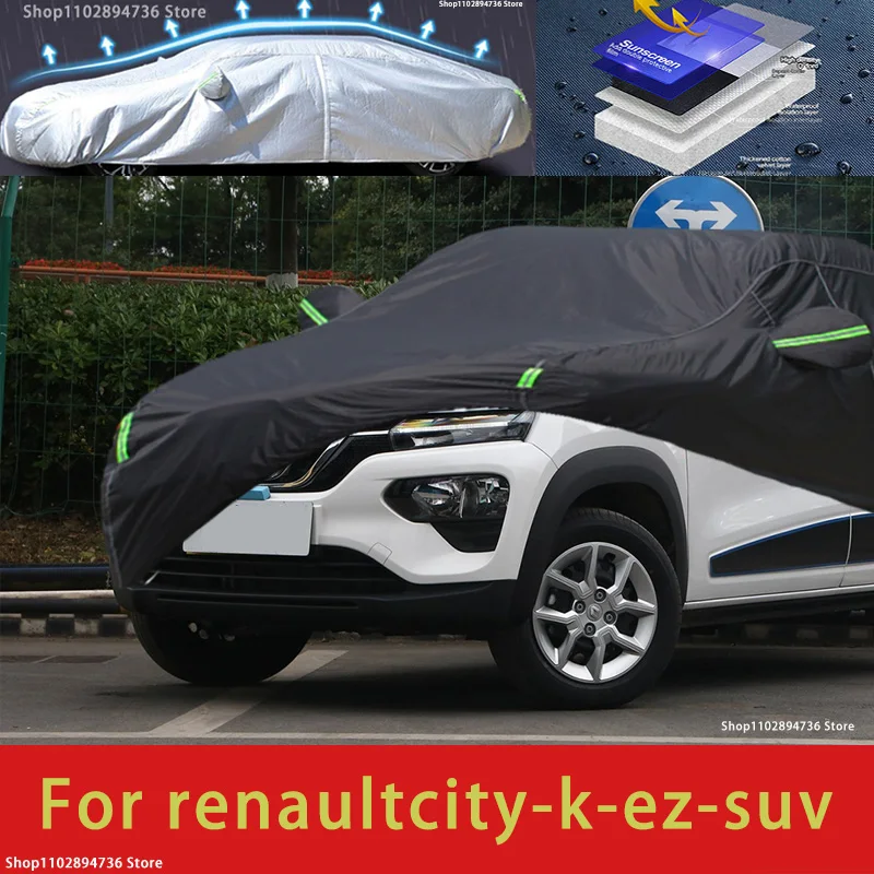 

For Renaultcity K-ez Captur Fit Outdoor Protection Car Covers Snow Cover Sunshade Waterproof Dustproof Exterior black car cover