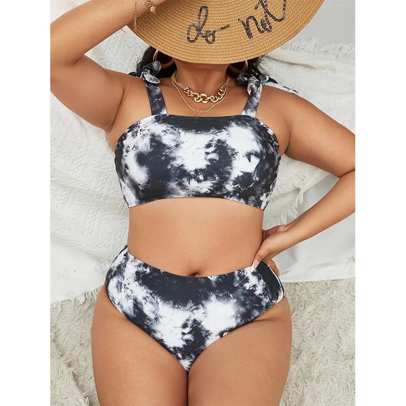 

Sexy Plus Size Split Swimsuit Women's Cross Dyed Bikini New Suspender Backless Plus Size Swimsuit Women Elegantes Casual Y2k