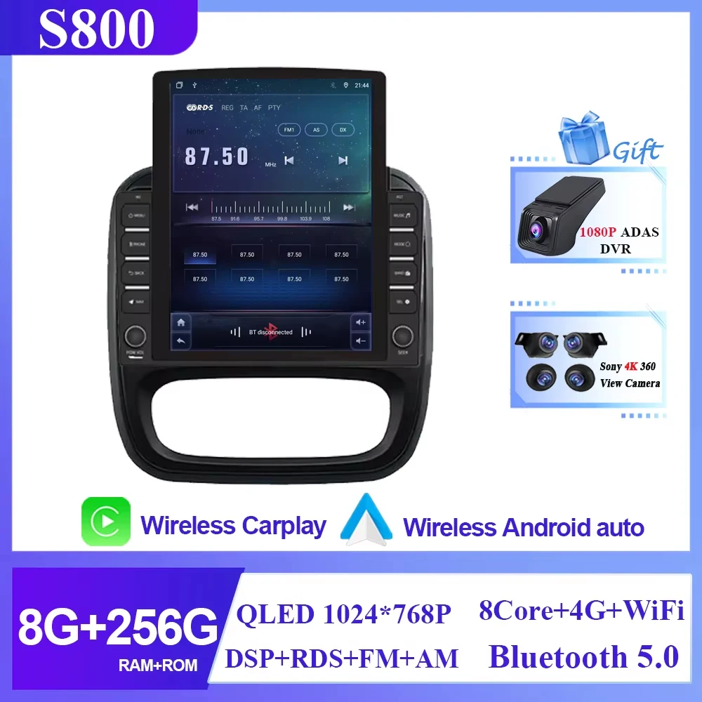 9.7 inch Auto Android Voor Renault Trafic 3 14-21 Voor Opel Vivaro B2 din Carplay GPS Navigatie intelligente Systeem Touchscreen