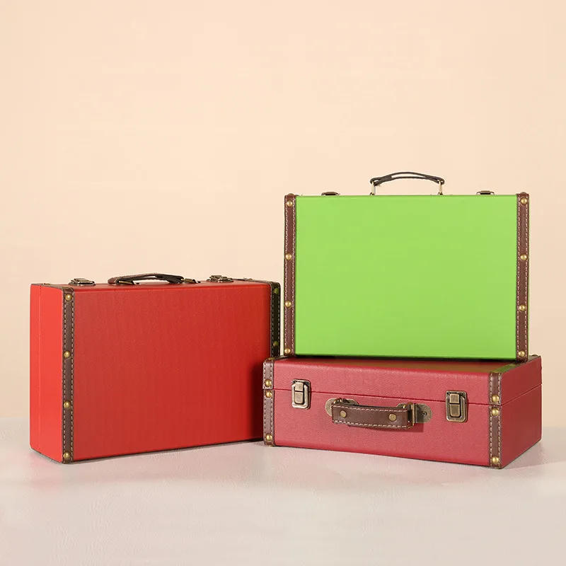 Boîte de rangement portable rétro avec mot de passe, mini valise, étui d\'embarquement, 13 \