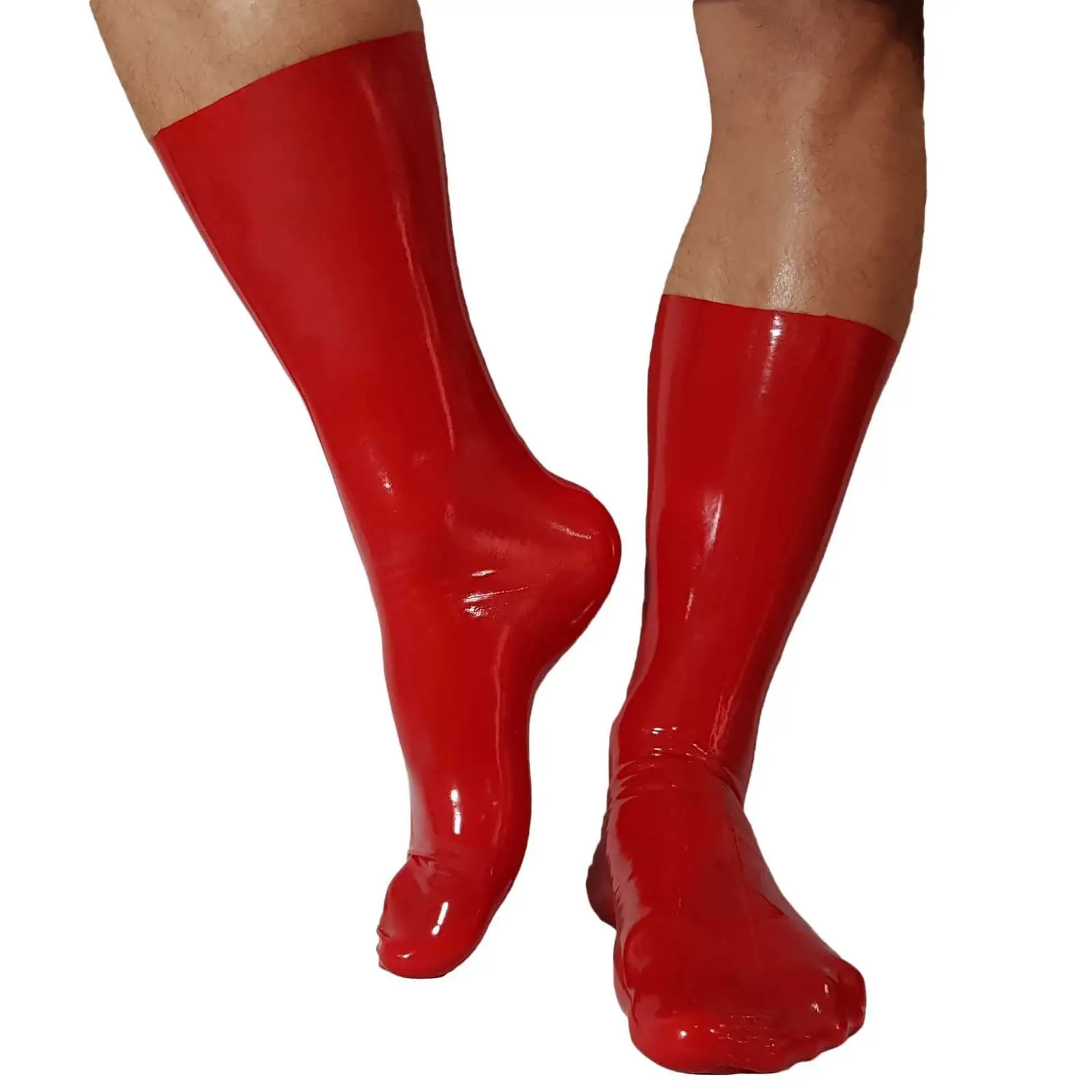 

Gummi Tights Red Latex Rubber Socks handmade Cosplay Feet S-XXL