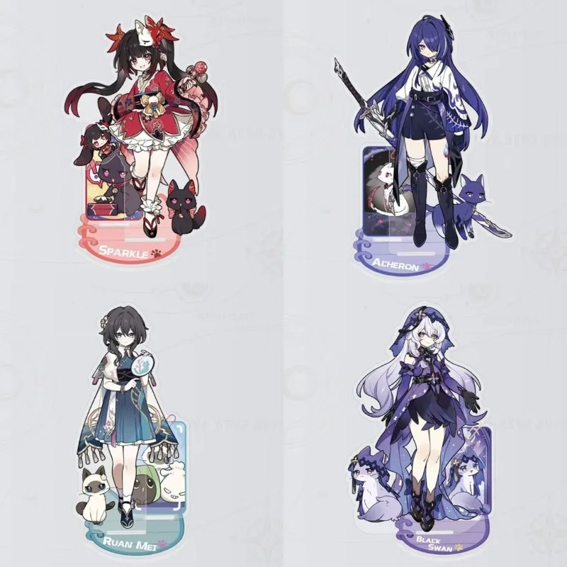 Honkai Star Rail Acrylic Standee Sparkle Acheron Ruan Mei Black Swan Character Desk Display Stand Anime Game Collection Keychain