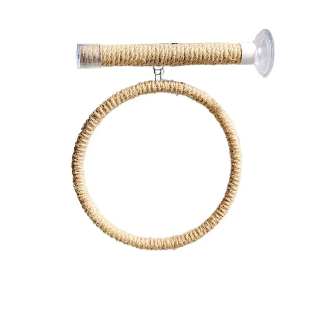 

Suction Cup Bird Toy Swing Set Non-slip Linen Rope Parrot Play Stand Toy Easy To Install Comfortable Grip Linen Rope Parrot Pole