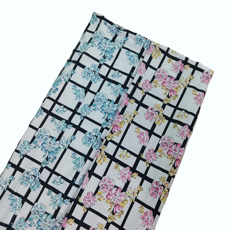 Amazing Big Black White Polka Dot & Red Blooming Rose Flower Printed Cotton Spandex Stretchable Elastic Floral Fabric 50x120cm