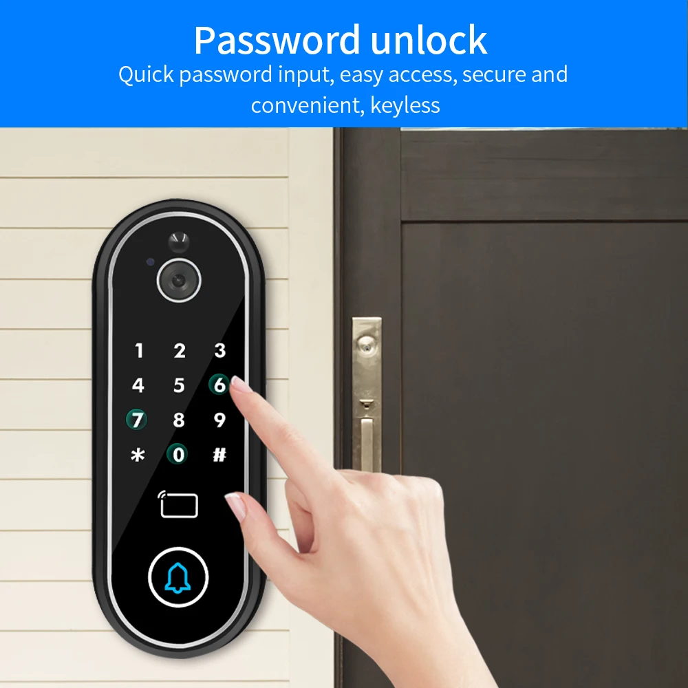 Suppot Tuya App Video Doorbell Door Phone Camera Intercom Electronic Lock Opener Remote NO/NC/COM Access Control RFID Keypad