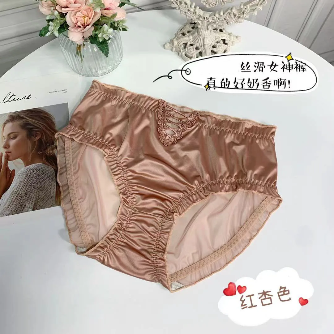 Plus Size 6XL 140kg Ice Silk Women\'s Panties Sexy Underwear Floral Crochet Lace Panties Breathable Ladies Cotton Crotch