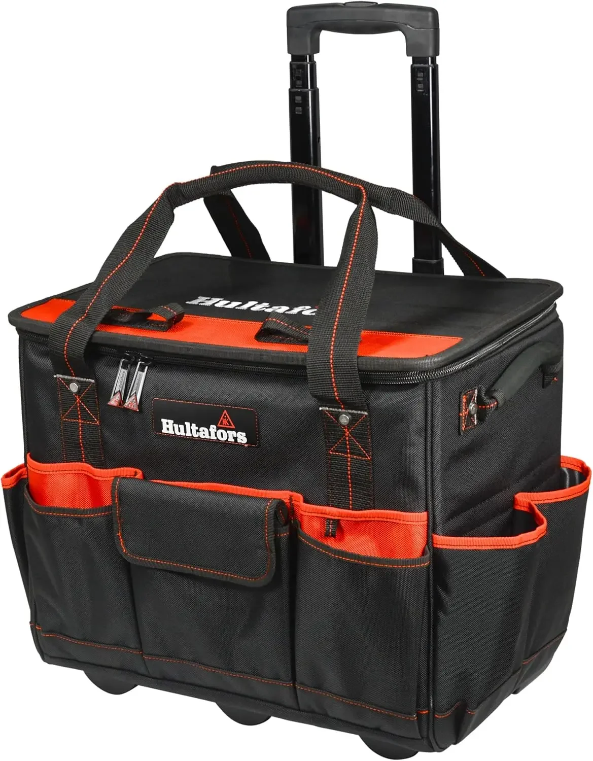 Hultafors Work Gear HT5572 Roller Tool Bag, 16 Pockets, Heavy Duty Ballistic Polyester Tool Carrier, Heavy Duty Threaded Wheels,