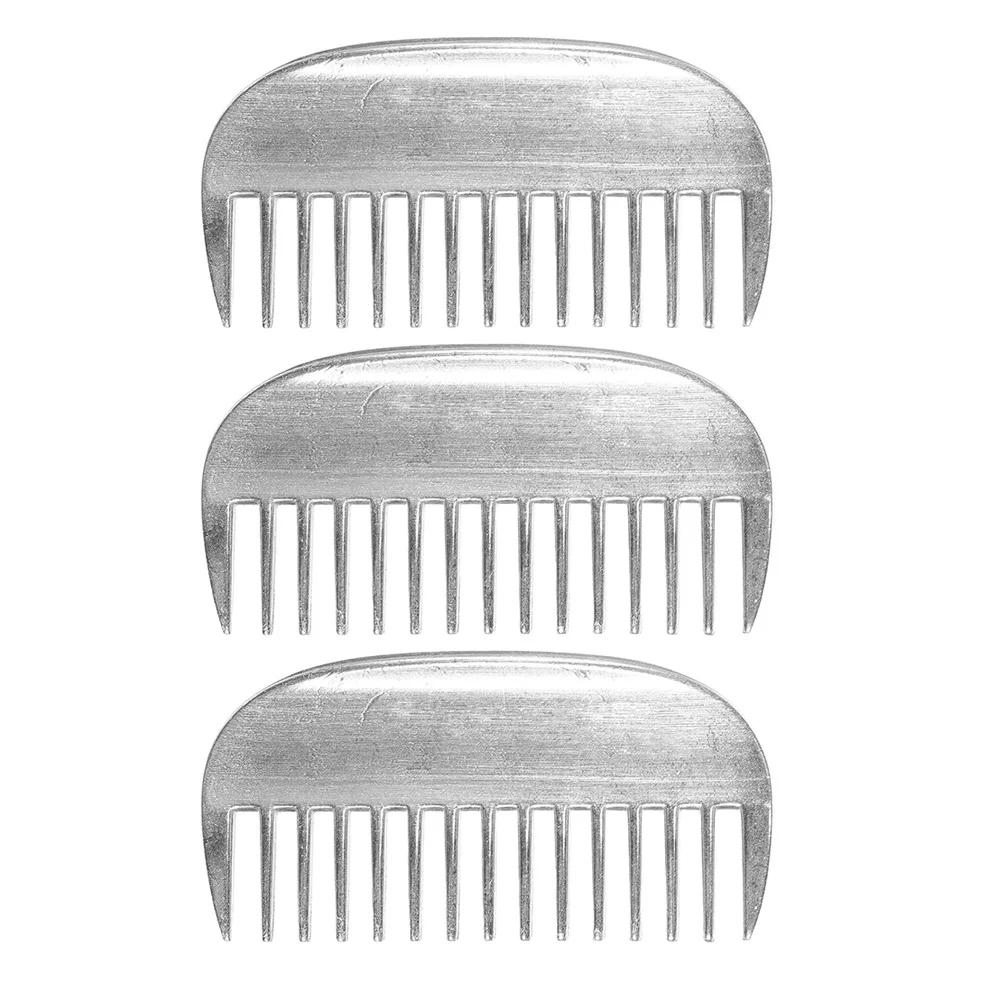 

3Pcs Metal Pet Grooming Comb Wide Tooth Polished Surface Detangler for Cats Dogs Horses Antistatic Massage Hair Care Tool