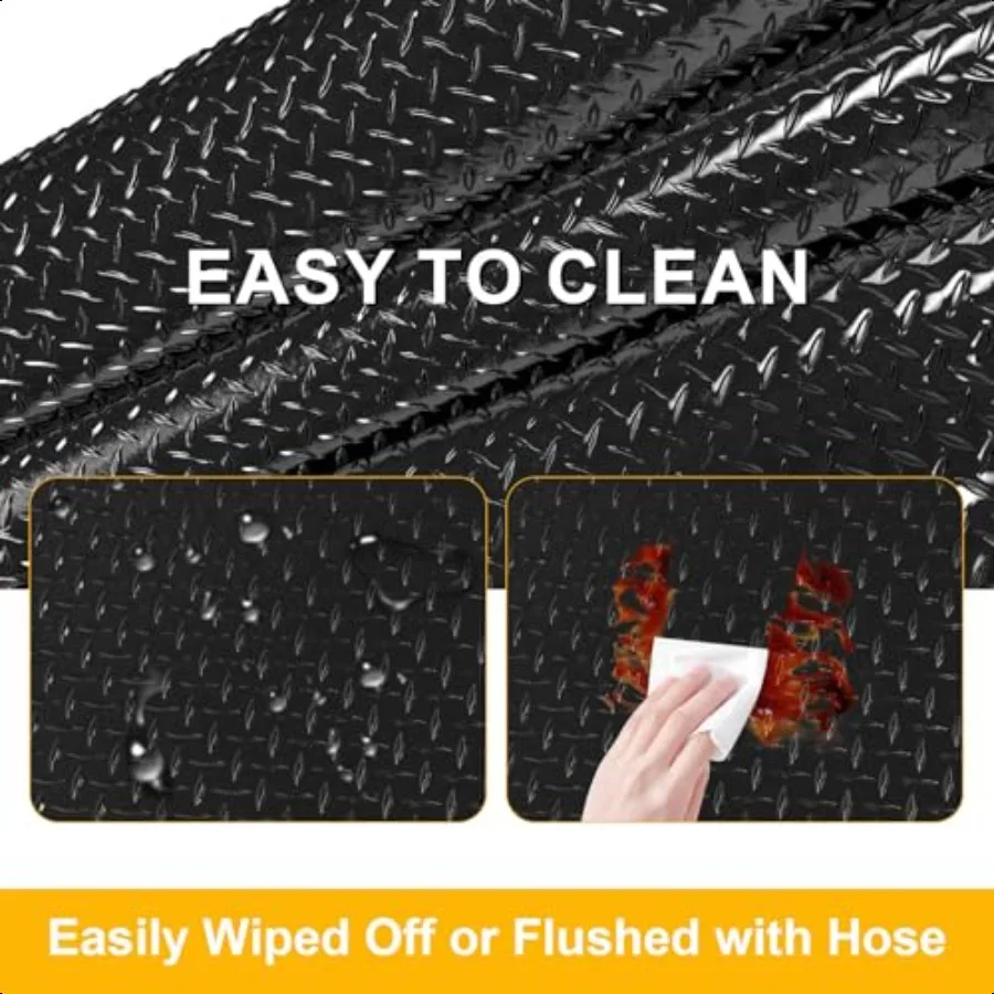 4x6 FT Garage Floor Mat 2.8mm Thickened Flooring Roll Diamond Plate PVC Rubber Trailer Mat NonSlip Floor Mat for Garage Warehou