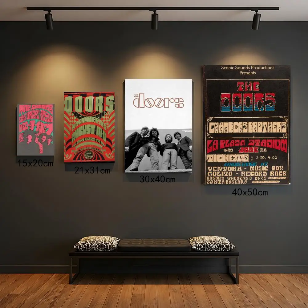 band T-The Doors-S Poster Peel and Stick Wall Art for Cafe Office Bar and Home Decoration