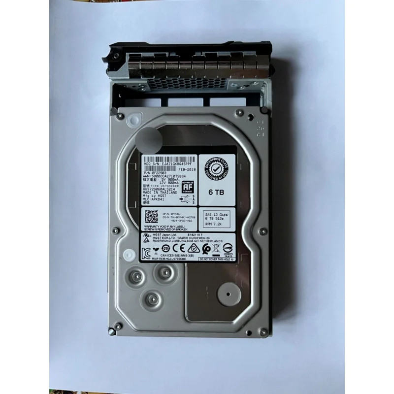 

PYM8J для Dell 6TB 7,2 K SAS 12Gbps NL 512e 3,5 ''HDD 0PYM8J HUS726060AL5214