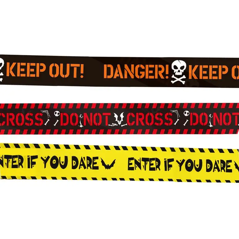 Halloween Fright Tape Safety Signs Halloween Tape Halloween Danger Tape Crime Scene Tape Warning Tape Halloween Decorations