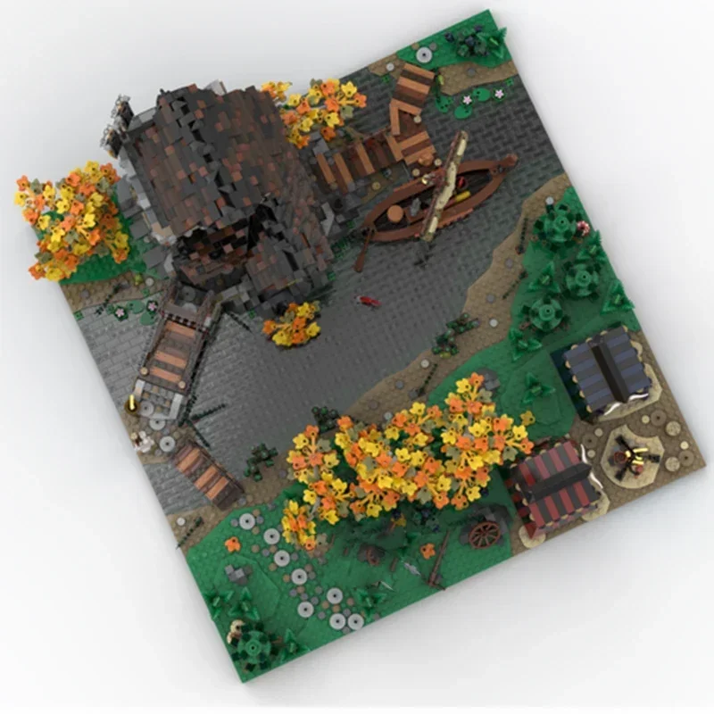 

medieval water castle bricks medieval water castle blocks modular dock trading areabricks dock market blocks modulargift moc