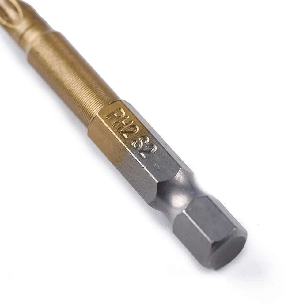 

10Pcs Anti-Slip Driver Bits 50Mm Titanium Coated Hex Ph2 Magnetic High Craft Tool for Electronics Repair