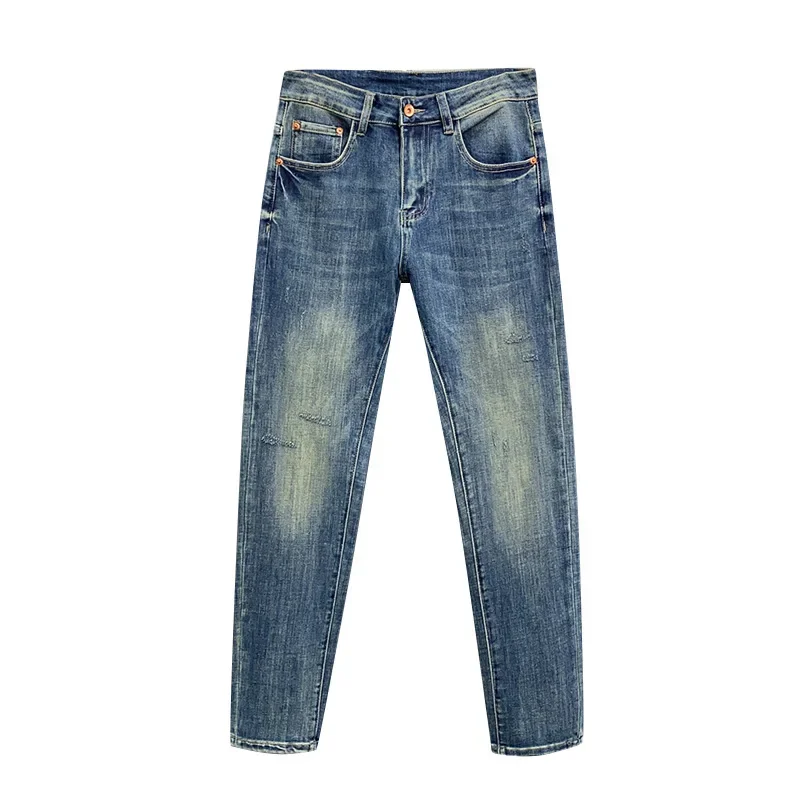 Pantaloni jeans da uomo 2024 nuovi pantaloni dritti in cotone casual da lavoro moda classica jeans slim elasticizzati abbigliamento da uomo di alta qualità