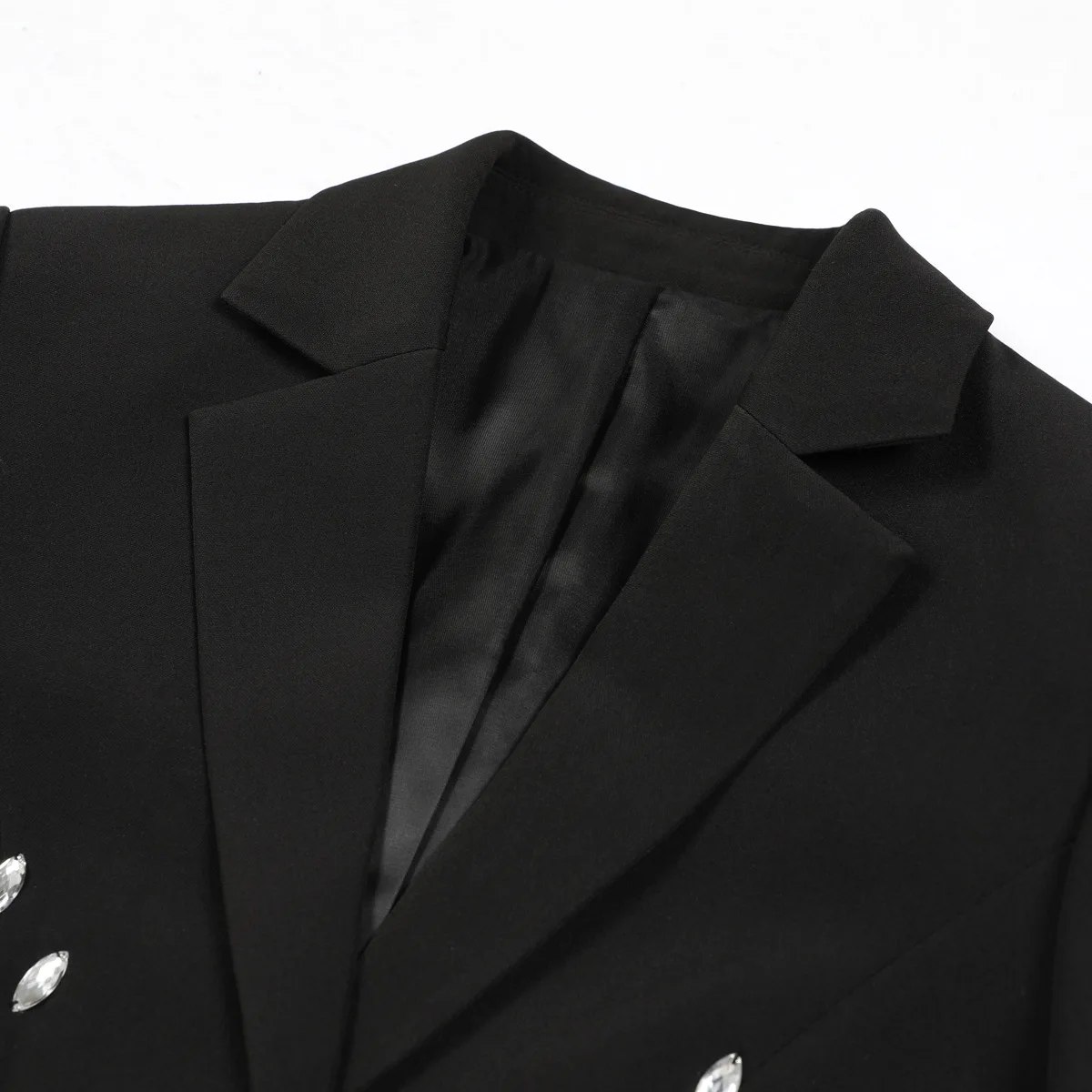 Customized Quality in Stock Heavy Industry Nail Bead Inlaid Diamond Stage Performance Suit Women's Suit Jacket Top