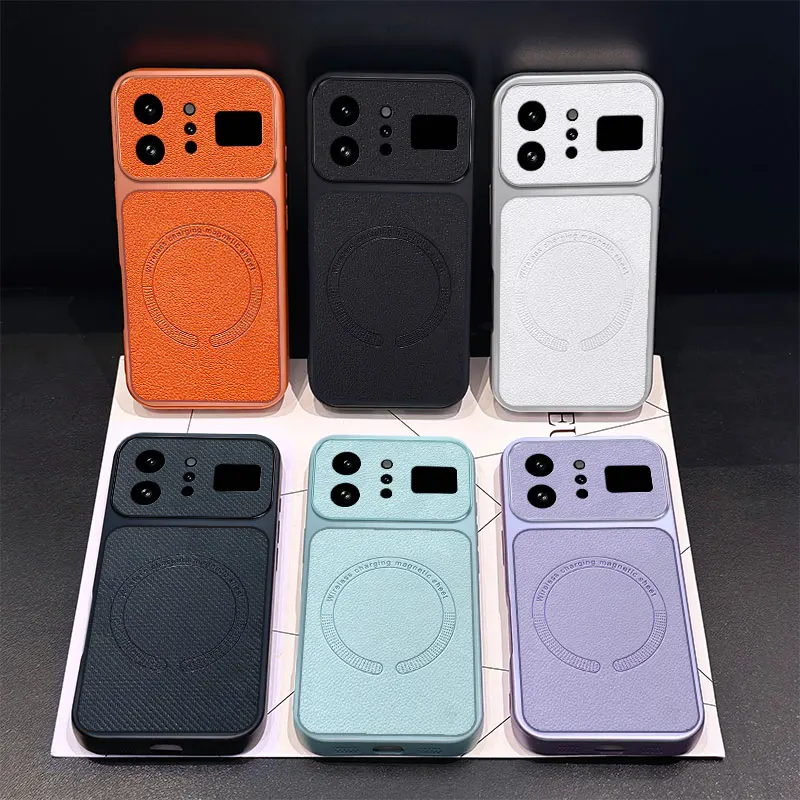 For Magsafe Magnetic Cover For Infinix Note 60 Ultra PU Leather Texture Non-slip Silicone Frame Shockproof Case For Note 60Ultra
