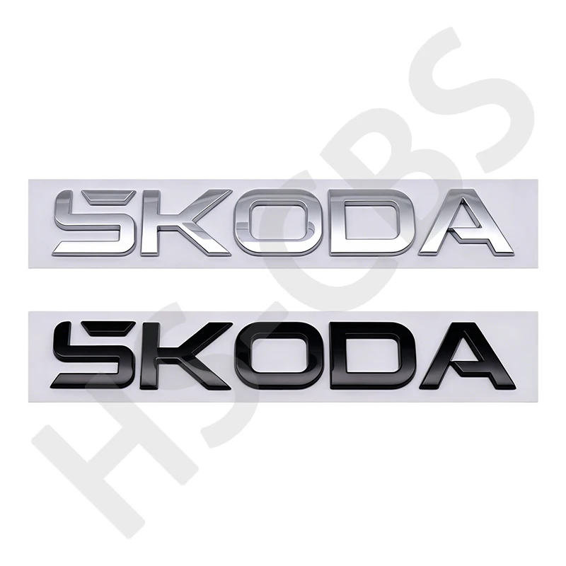 1 szt. Emblemat 3D ABS SKODA, naklejka samochodowa z logo SKODA, naklejka na tylną klapę bagażnika, akcesoria samochodowe do dekoracji zewnętrznej