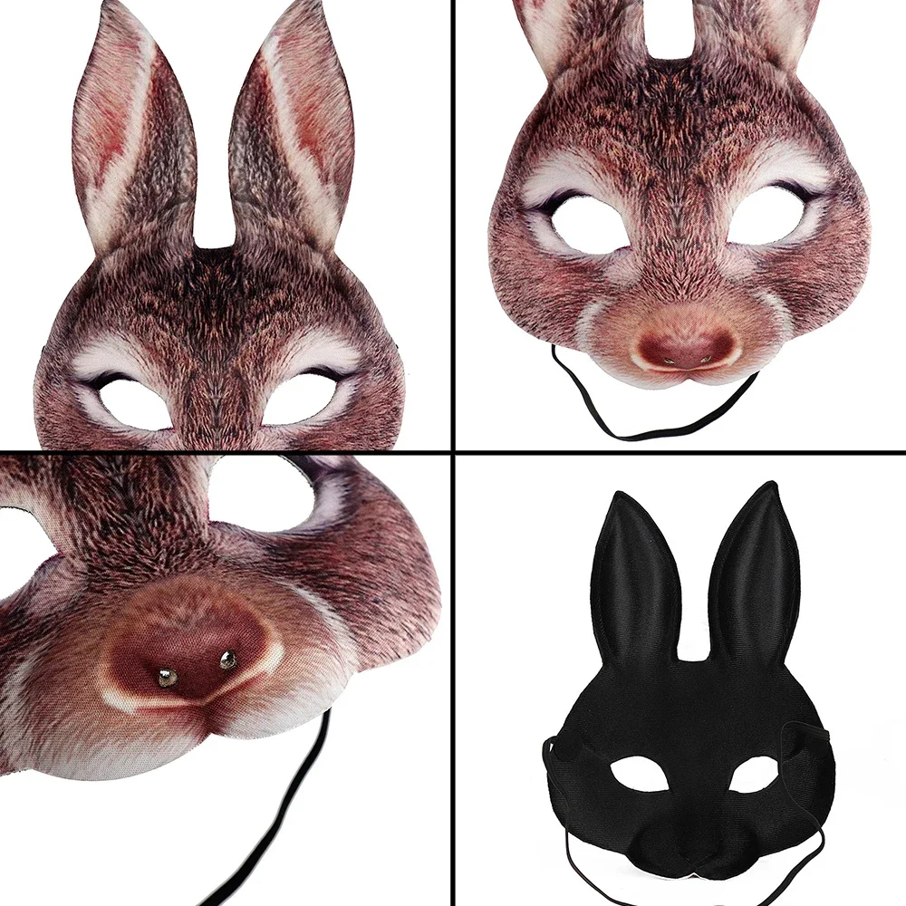 Máscara de animales 3D realista media cara máscara Halloween carnaval mascarada fiesta de cumpleaños juego Cosplay accesorios de disfraz