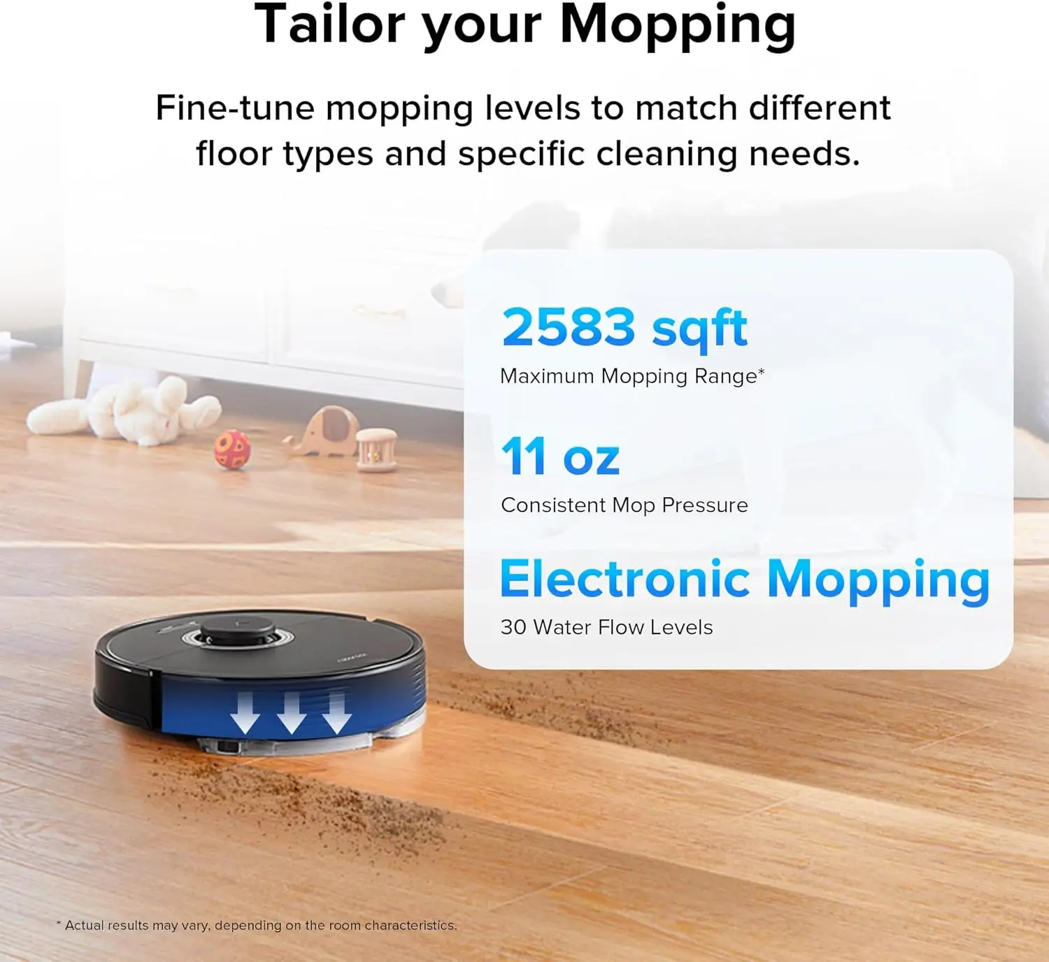Robot Vacuum and Mop with Auto-Empty Dock Pure, Hands-Free Cleaning for up to 7 Weeks, APP-Controlled Mopping, 4200Pa Suction