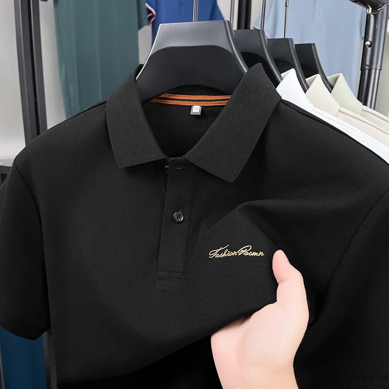 

Fashion Luxury Brand Short Sleeve Polo Shirt High-end Letter Embroidery Casual Business Trend Men's Summer Breathable T-shirt
